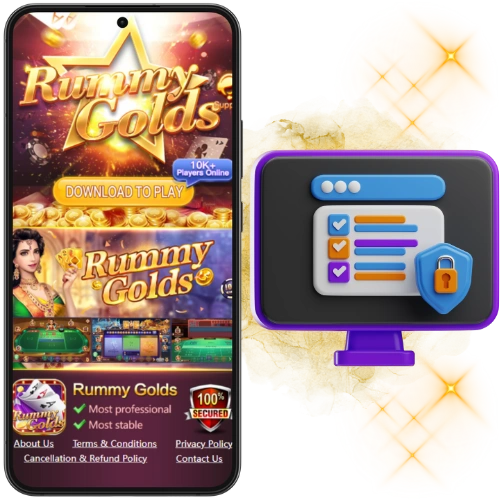 rummy gold user-friendly interface with monitor icon